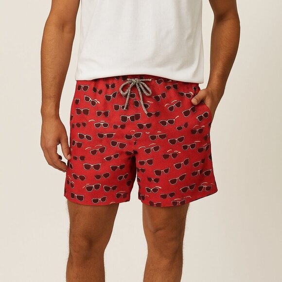 Blue Port New NWT Men’s Red Sunglasses Swim Trunks Size Medium - Picture 1 of 6
